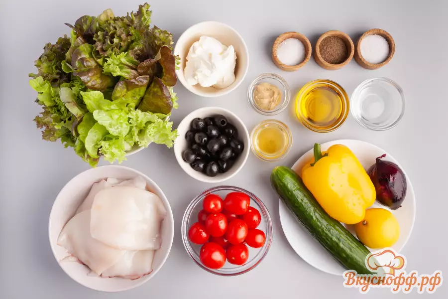 Салат с кальмаром и огурцом - Ингредиенты и состав рецепта