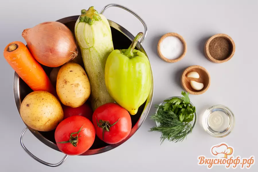 Овощное рагу с кабачками и картошкой - Ингредиенты и состав рецепта