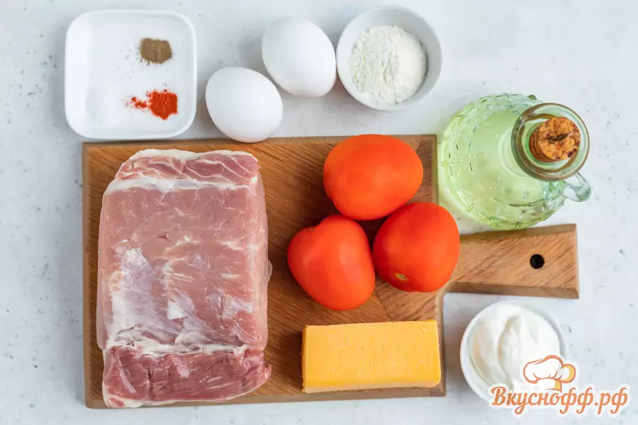 Отбивные с помидором и сыром - Ингредиенты и состав рецепта