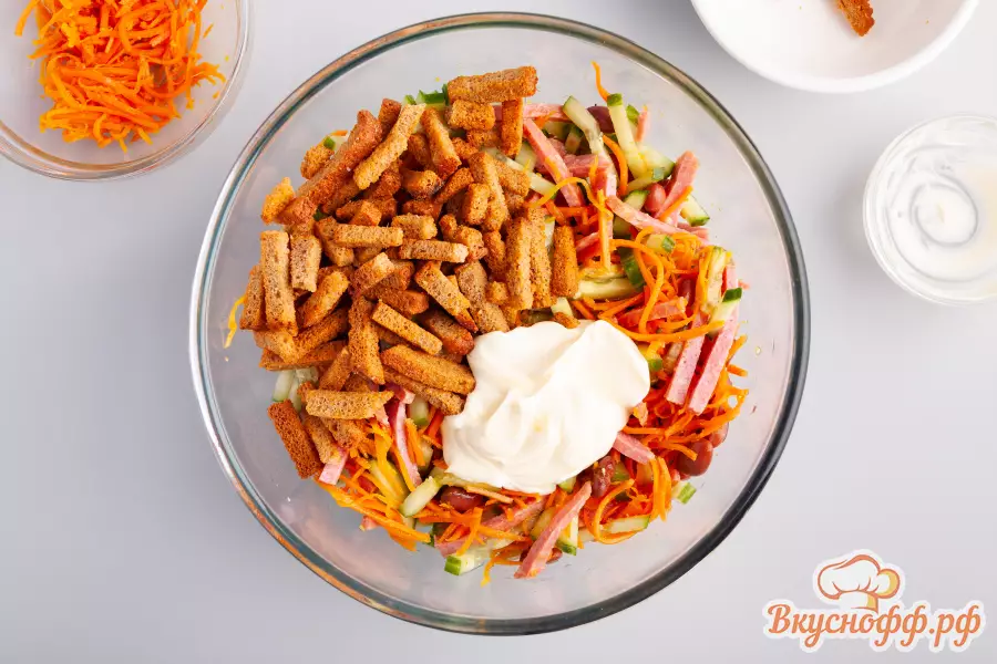 Салат с фасолью и корейской морковью - Шаг 3