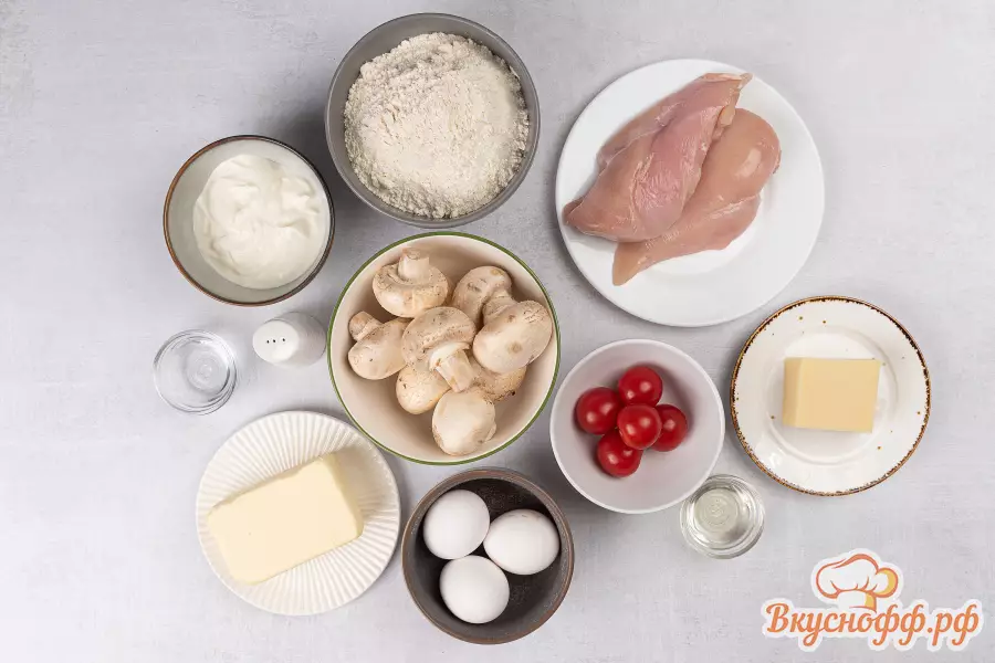 Киш с курицей и грибами - Ингредиенты и состав рецепта