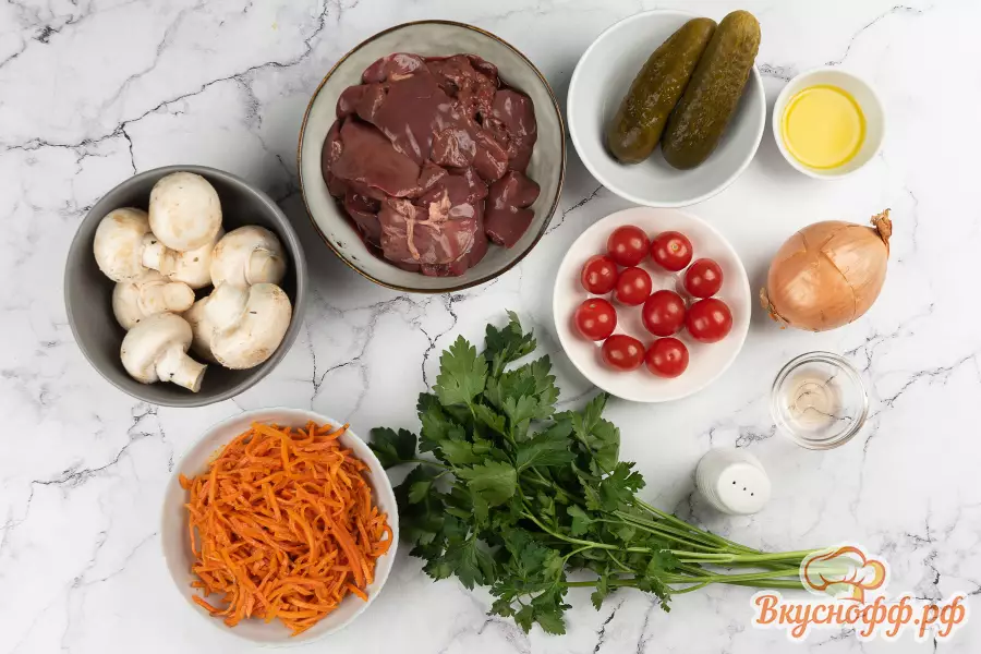 Салат с печенью и морковью - Ингредиенты и состав рецепта