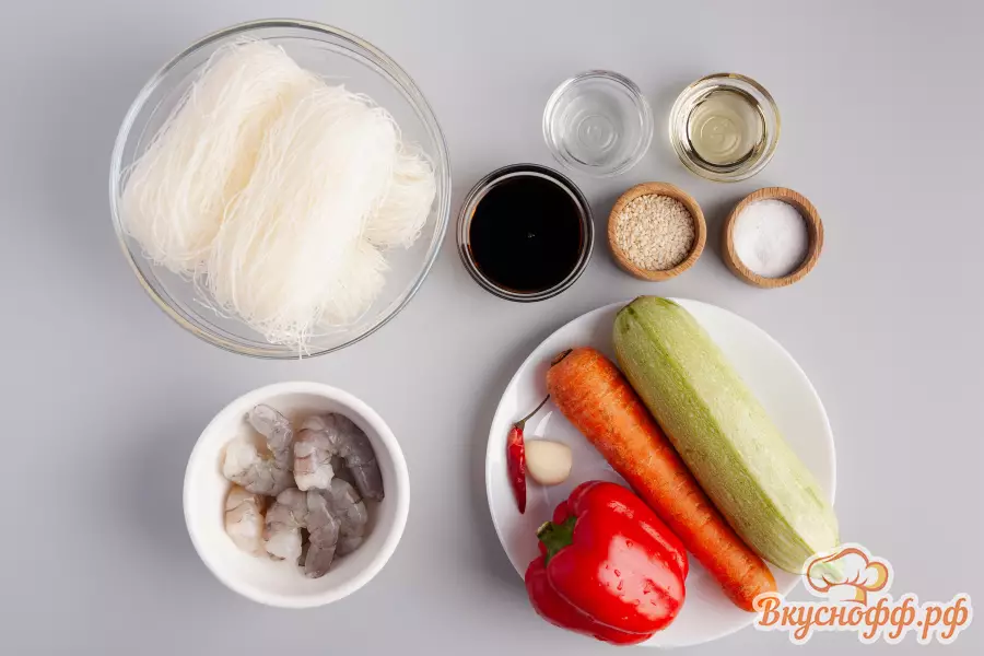 Фунчоза с креветками - Ингредиенты и состав рецепта