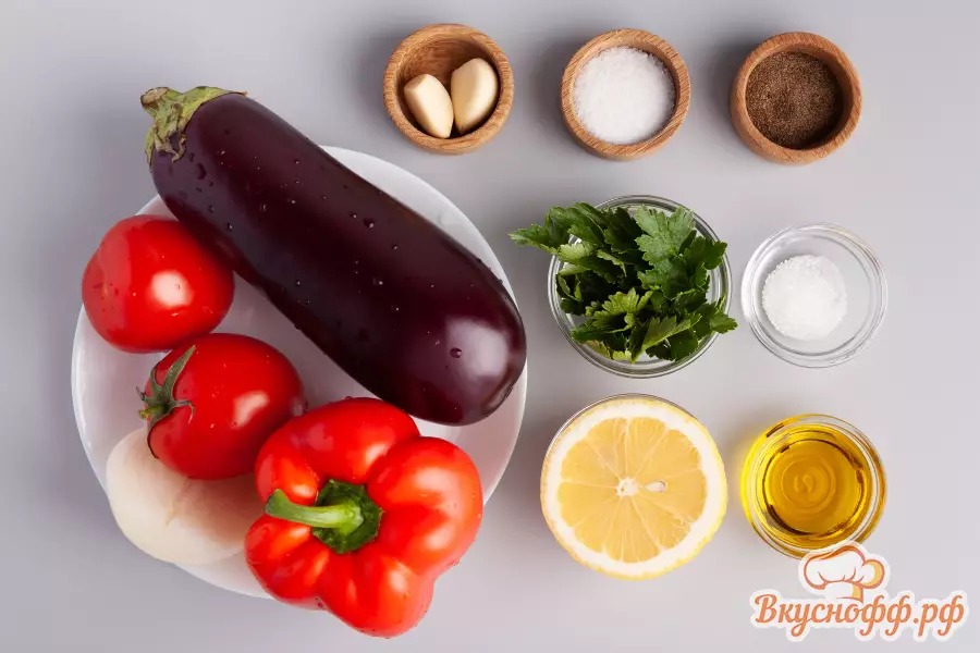 Салат из баклажанов, помидоров и перца - Ингредиенты и состав рецепта