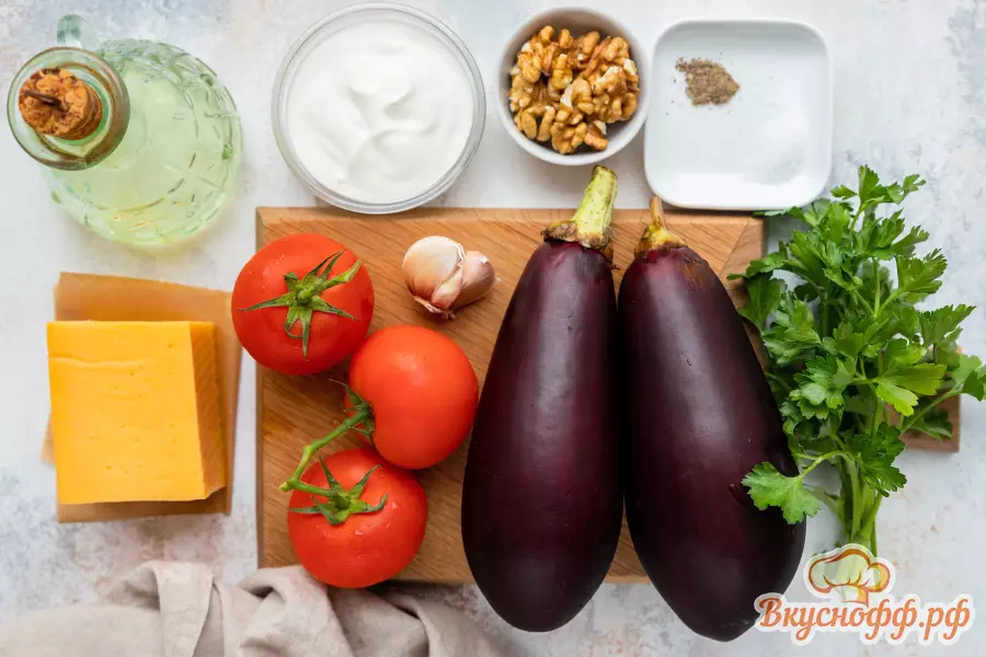 Баклажаны с помидорами и сыром - Ингредиенты и состав рецепта
