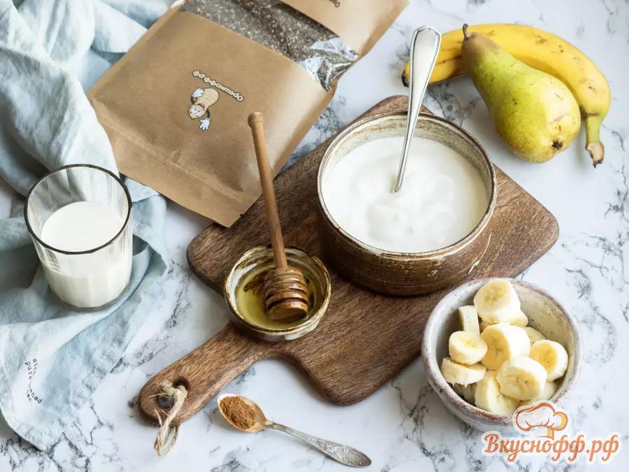 Чиа-пудинг с бананом и грушей - Ингредиенты и состав рецепта
