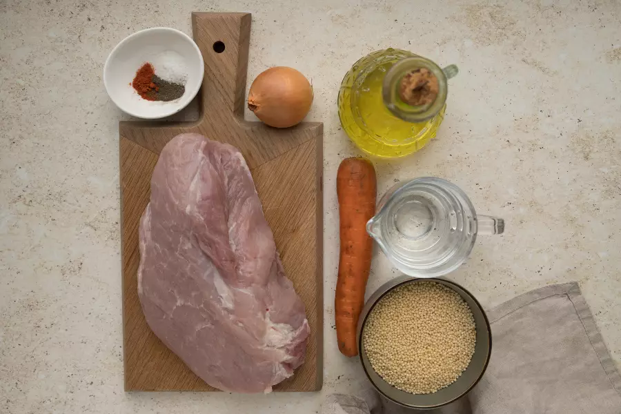 Ингредиенты для рецепта пшённая каша с мясом