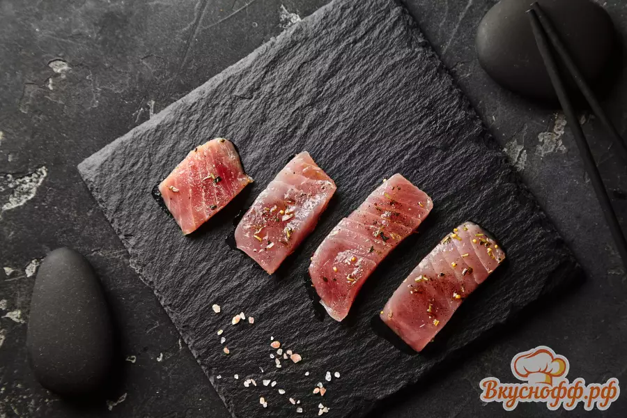 Маринованный тунец - Готовое блюдо