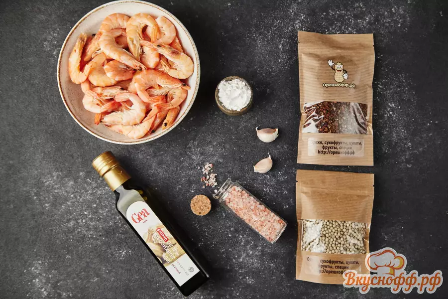 Жареные креветки с чесноком и перцем - Ингредиенты и состав рецепта