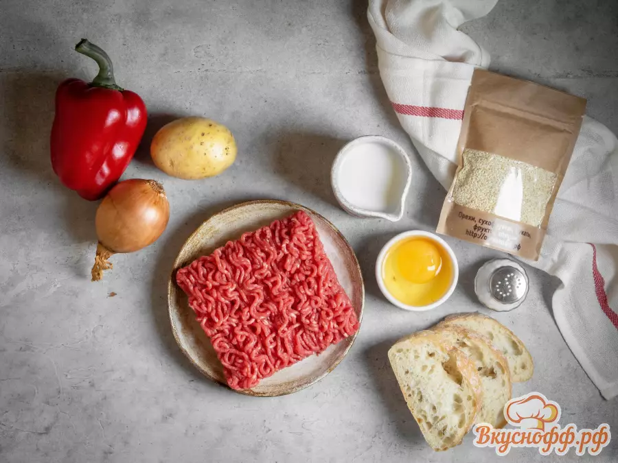 Мясной хлеб с кунжутом - Ингредиенты и состав рецепта